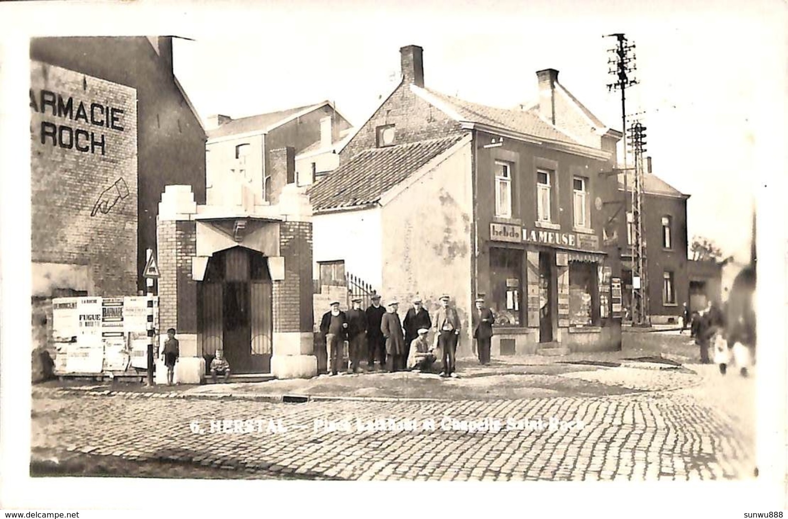 Herstal - Place Laixhaut Et Chapelle Saint-Roch (animée Libraire Véritable Photo LITS) - Herstal