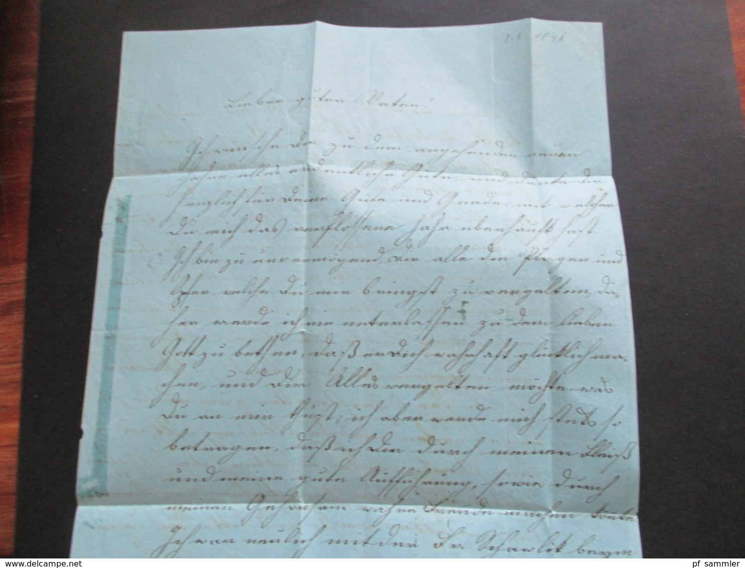 Österreich 8.1.1848 Faltbrief Mit Viel Inhalt Und Einigen Stempeln U.a. Fahnenstempel Vorne Handschriftlich V. 12 - ...-1850 Voorfilatelie