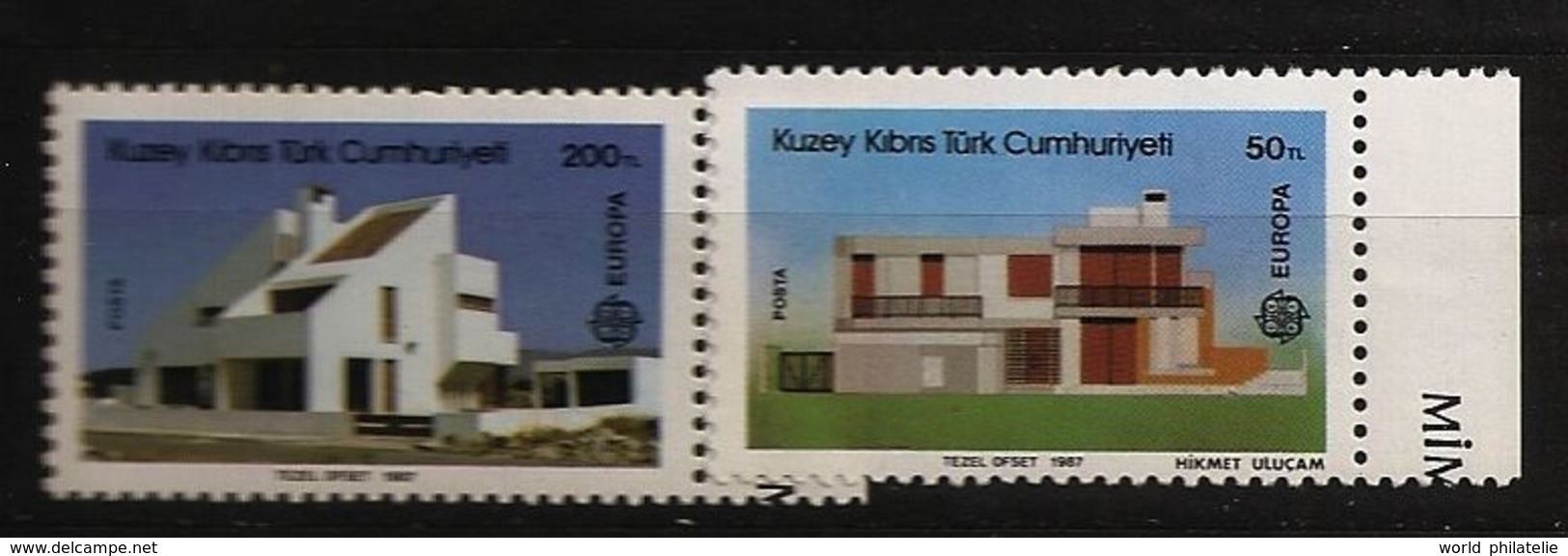 Turquie Chypre Turc RTCN 1987 N° 188 / 9 ** Europa, Emission Conjointe, Architecture, Architecte, Beacheddin, Turgay - Autres & Non Classés