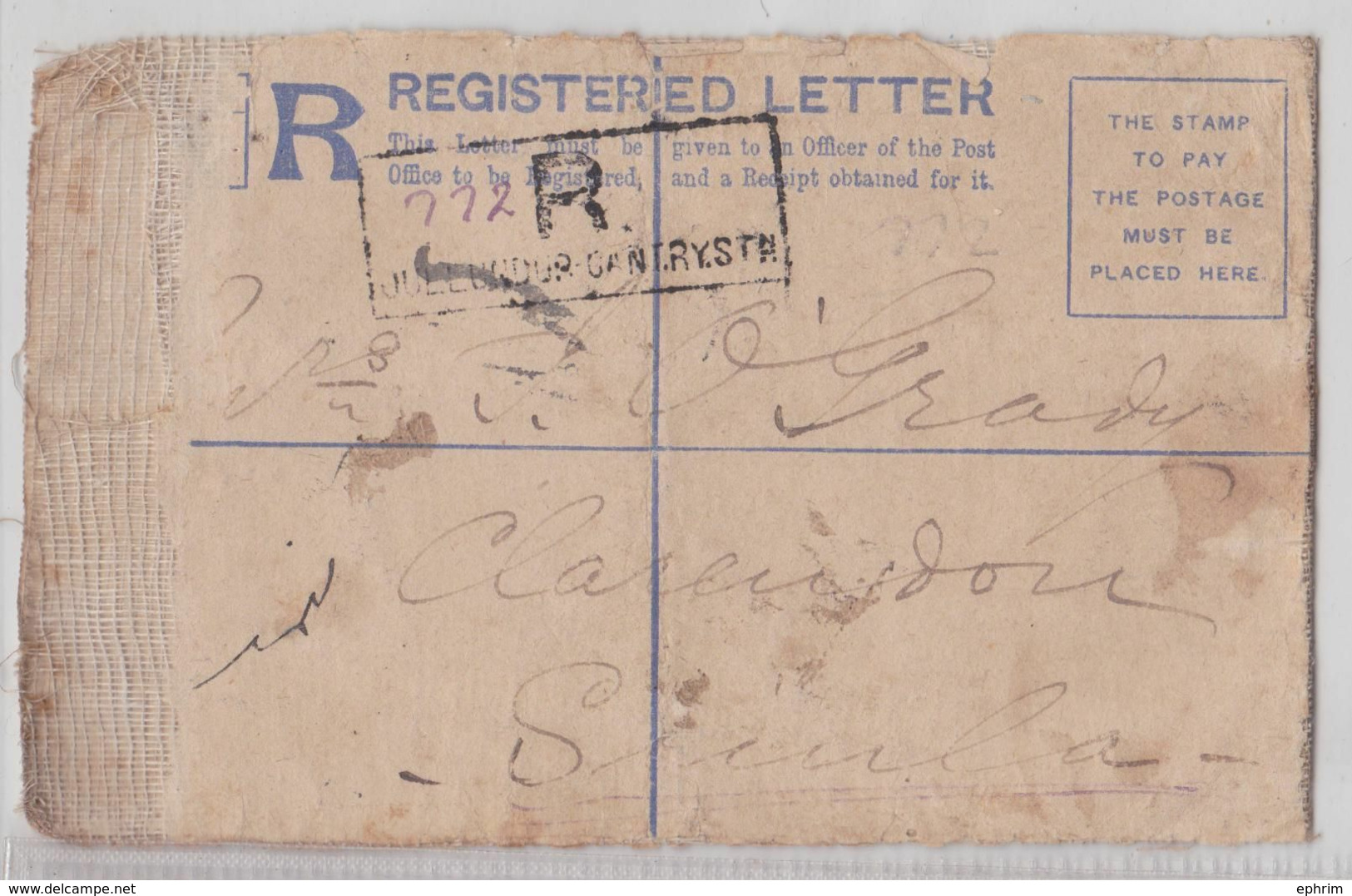 JULLUNDUR Jalandhar To Simla British India Raj QV Registered Postal Stationery Entier Postal Recommandé Inde Britannique - 1882-1901 Empire