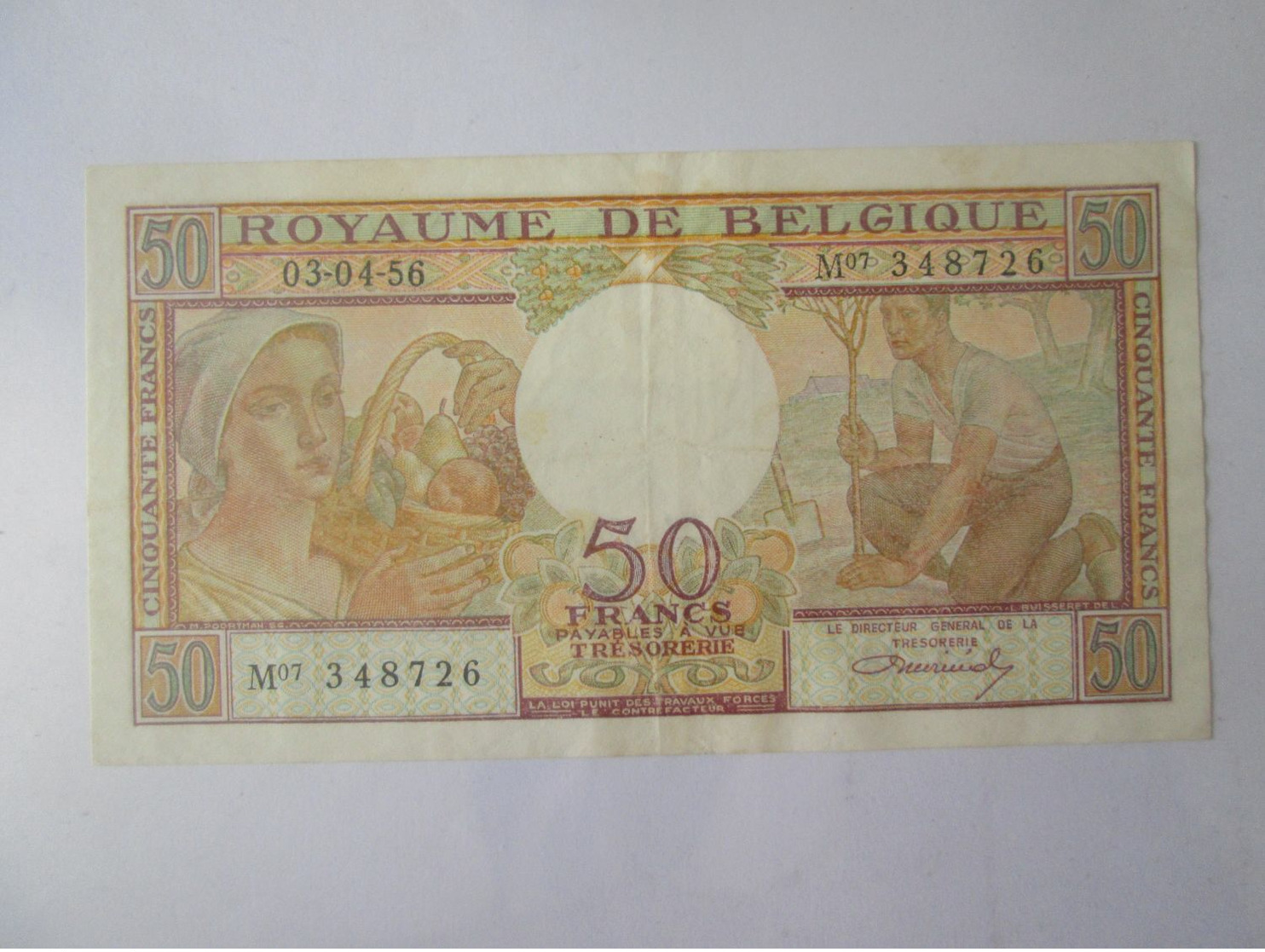 Belgium/Belgique 50 Francs/Frank 1956 Banknote - Andere & Zonder Classificatie