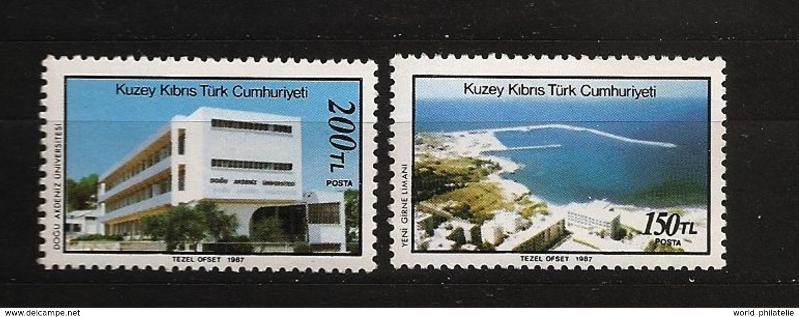 Turquie Chypre Turc RTCN 1987 N° 203 / 4 ** Développement, Port, Kyrenia, Université, Nicosie, Bateau, Tourisme, Hôtel - Sonstige & Ohne Zuordnung