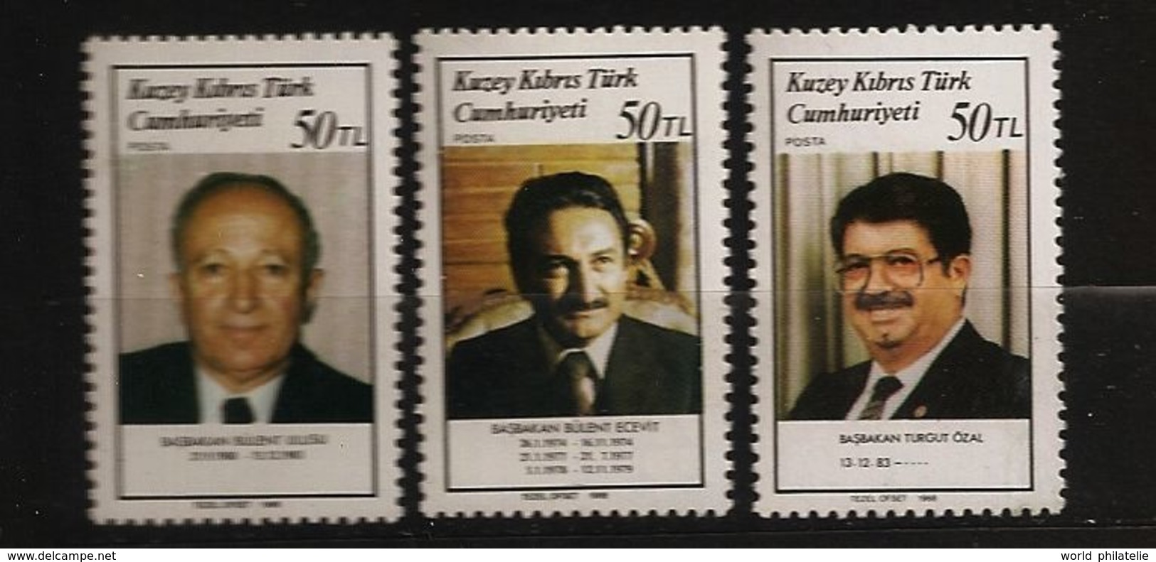 Turquie Chypre Turc RTCN 1988 N° 210 / 2 ** Ministre, Bülent Ecevit, Ulusu, Turgut Özal, Militaire, Président, Europe - Autres & Non Classés