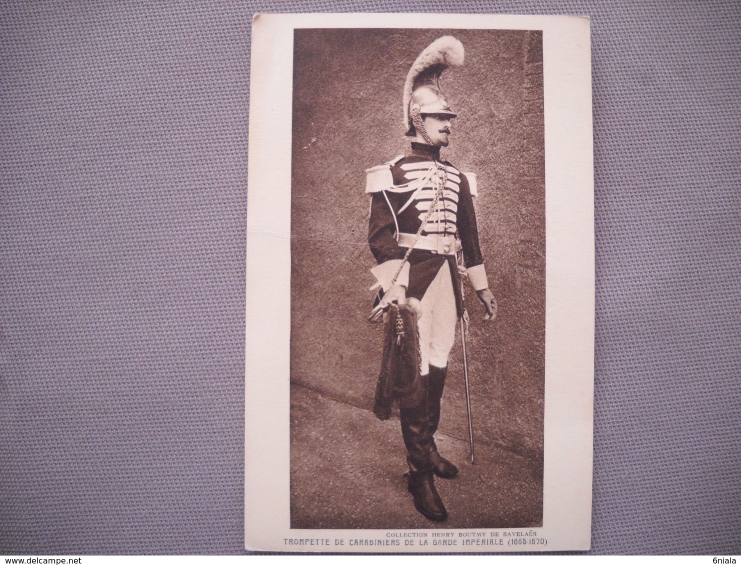 1881 Carte Postale TROMPETTE DE CARABINIERS GARDE IMPÉRIALE 1870  Collection Henry Boutmy  Bavelaer Uniforme Militaire - Uniformi