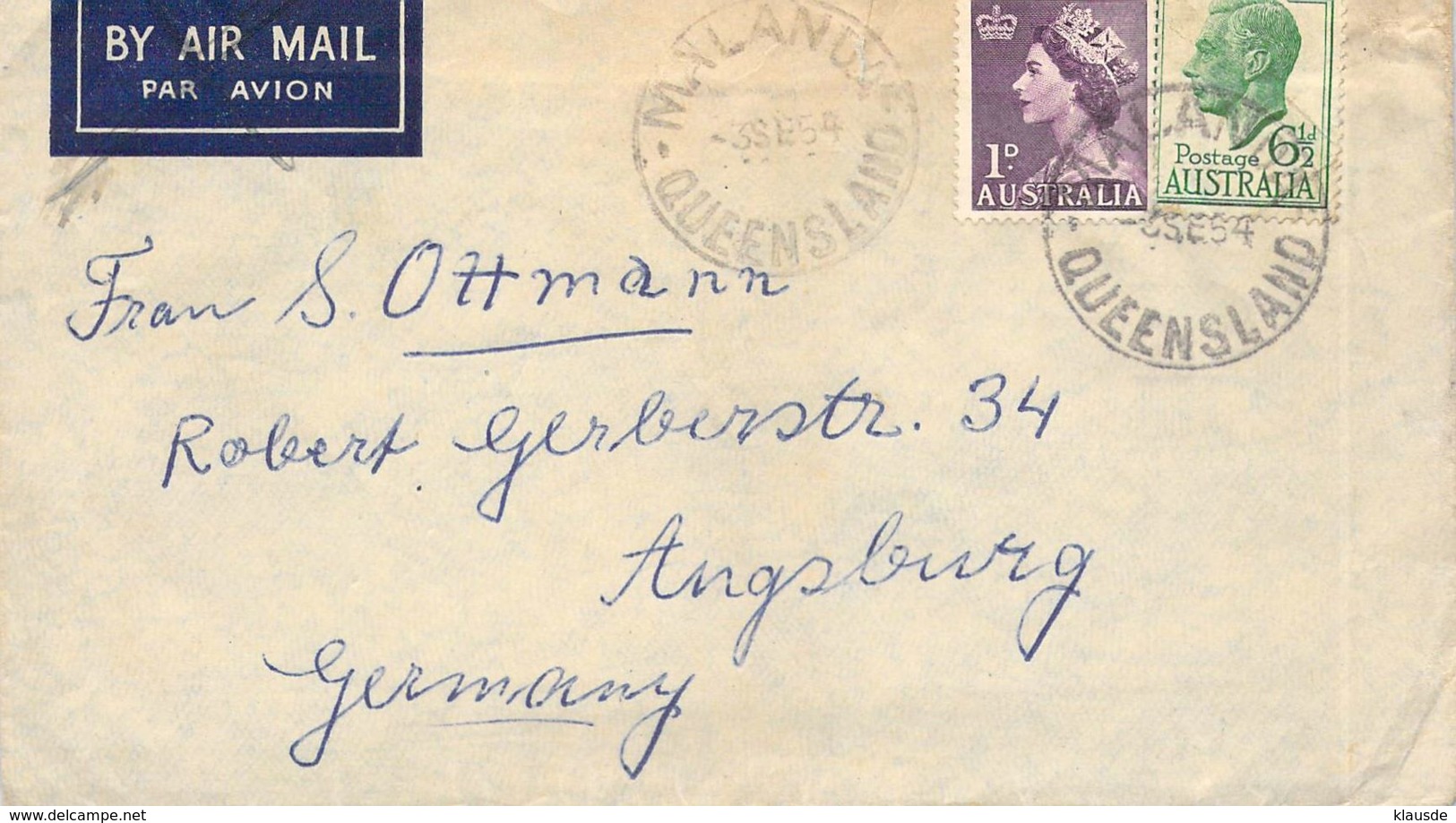 Lupo Cover Malanda - Augsburg 1954 - Lettres & Documents