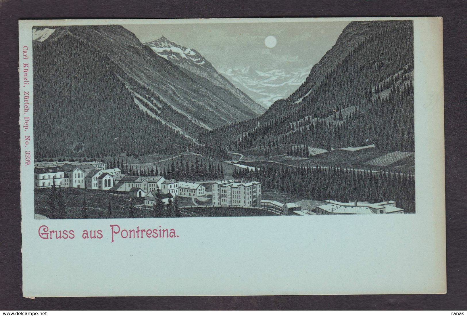 CPA Suisse Helvétia Schweiz Svizzera Non Circulé Litho Gruss Canton Des Grisons PONTRESINA - Pontresina