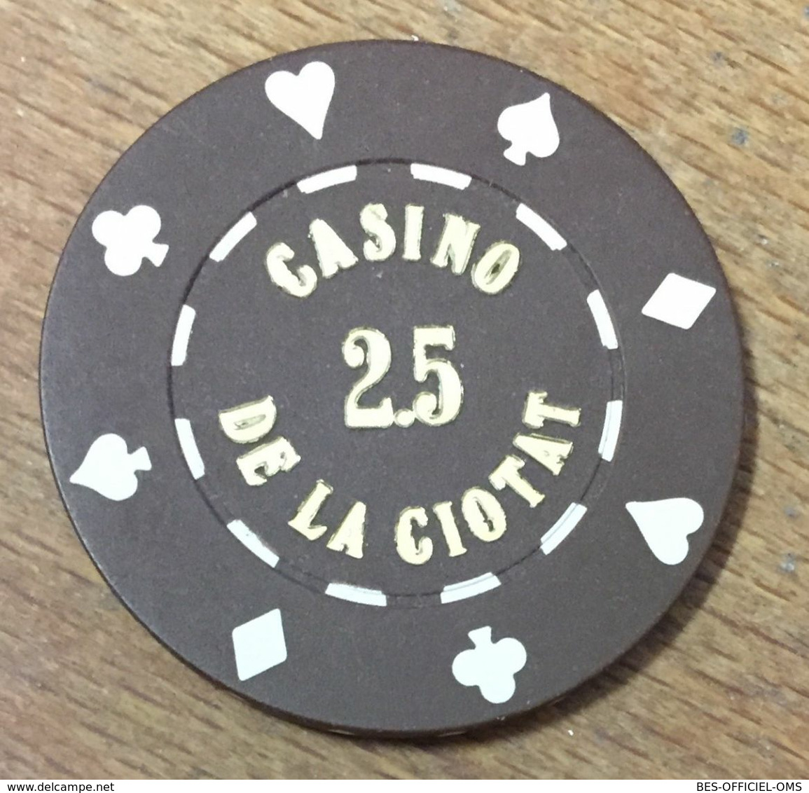 13 LA CIOTAT CASINO GROUPE PARTOUCHE JETON DE 2,5 EURO CHIP TOKENS COINS GAMING - Casino