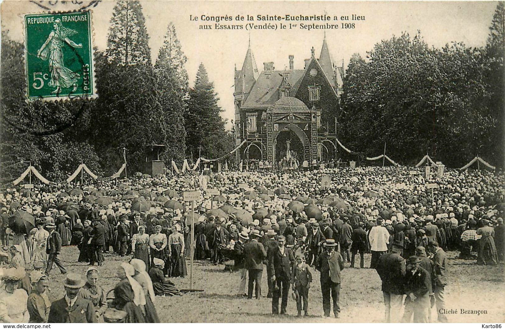 Les Essarts * Le Congrès De La Sainte Eucharistie * 1er Septembre 1908 * Cérémonie Religieuse - Les Essarts