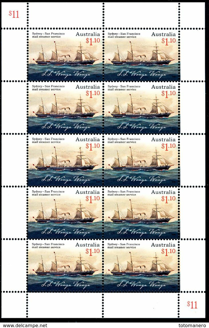 AUSTRALIA 2020, SYDNEY - SAN FRANCISCO MAIL STEAMER SERVICE SHEETLET** - Unused Stamps