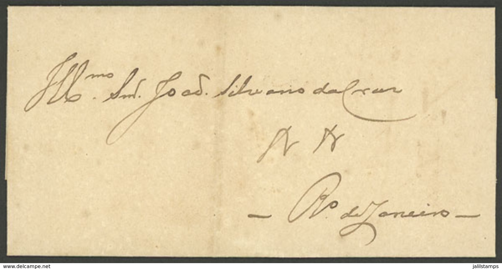 BRAZIL: Entire Letter Sent From Friburgo To Rio On 1/MAR/1844 By "Servicio Nacional", Without Postage, VF Quality!" - Briefe U. Dokumente