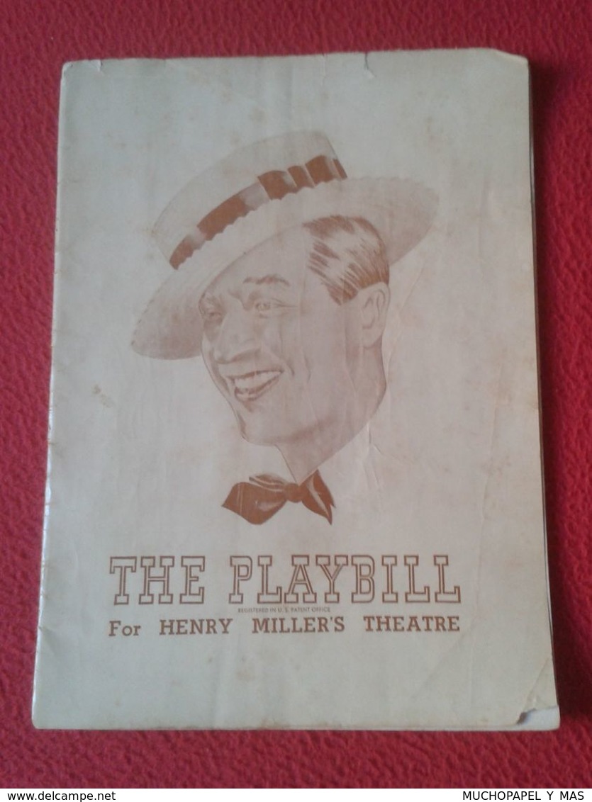 REVISTA THE PLAYBILL FOR HENRY MILLER'S THEATRE THE MAGAZINE OF..USA TEATRO CON PUBLICIDAD DE ÉPOCA WITH ADVERTISING.... - Hobby Creativi