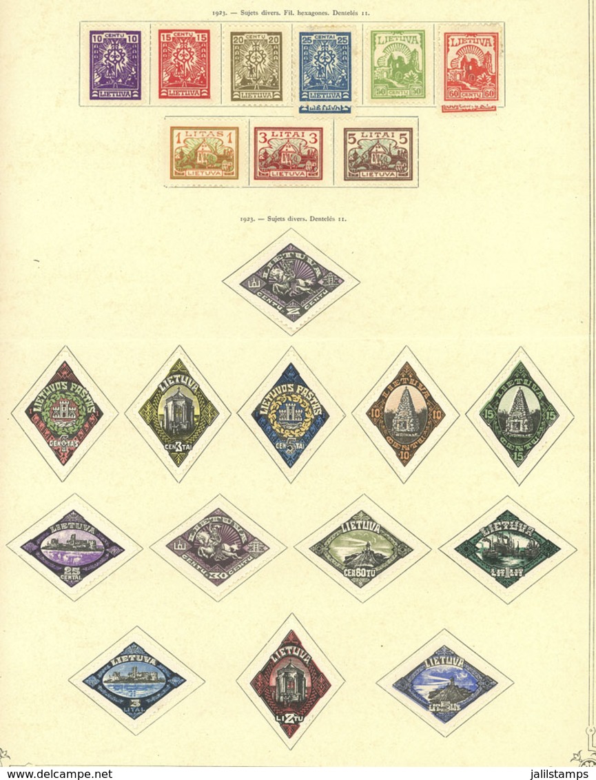 LITHUANIA: Beginning Of Old Collection On Album Pages, Including Some Good Stamps And Sets, Scott Catalog Value US$420,  - Lituanie