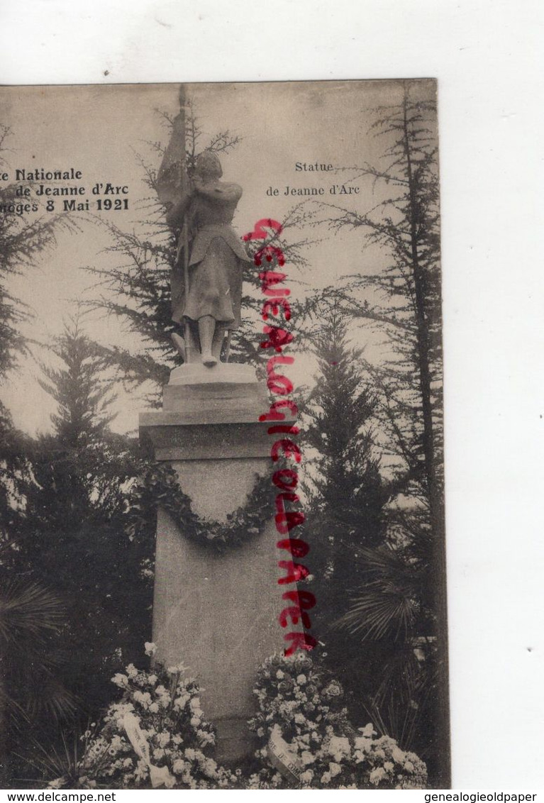 87 - LIMOGES - FETE NATIONALE DE JEANNE D' ARC- 8 MAI 1921- STATUE DE JEANNE D' ARC  -RARE EDITION PAC - Limoges