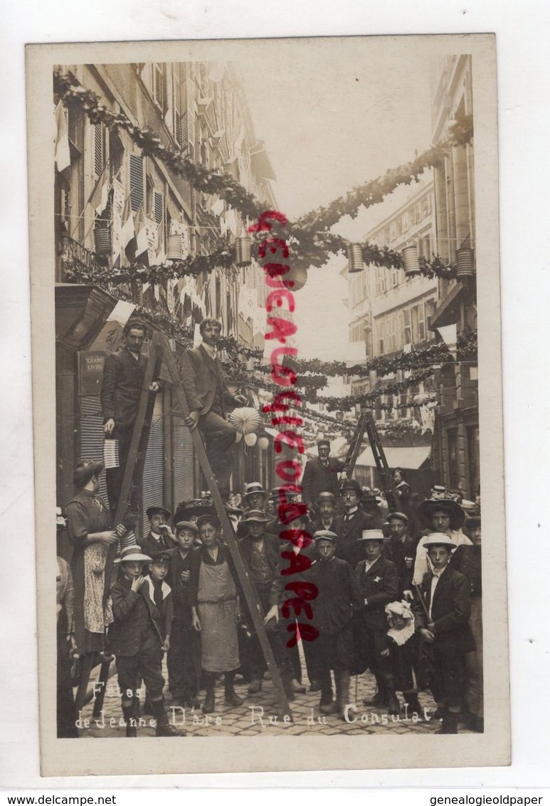 87 - LIMOGES - FETES DE JEANNE D' ARC- RUE DU CONSULAT - RARE CARTE PHOTO - Personnes Identifiées