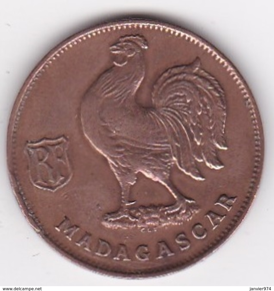 MADAGASCAR. FRANCE LIBRE. 1 Franc 1943. BRONZE - Madagaskar