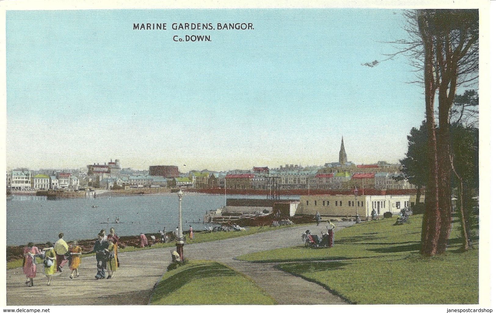 COLOURED CARD - MARINE GARDENS  - BANGOR - COUNTY DOWN - - Down