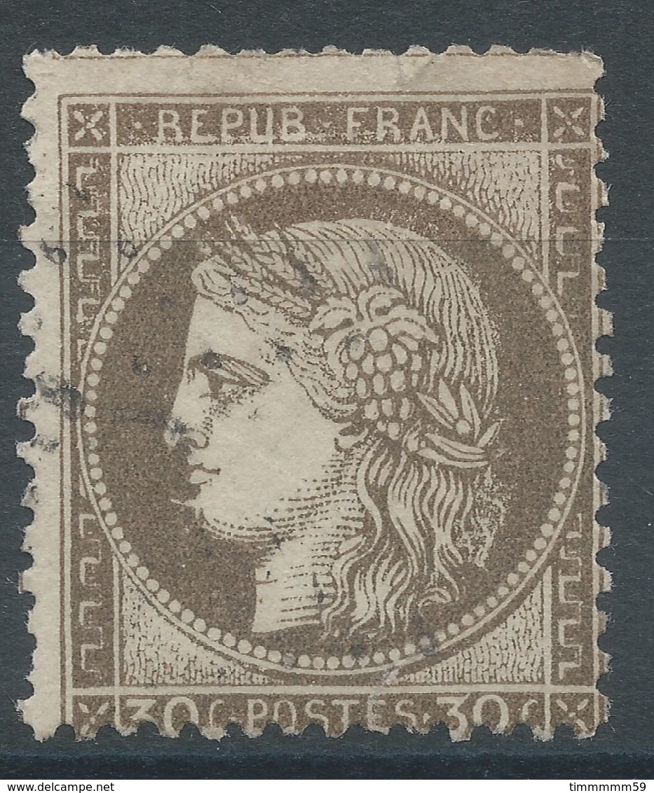 Lot N°57686   Variété/n°56, Oblit, Corne Sur Le Menton, Griffe Blanche Dans REPUB FRANC, Piquage - 1871-1875 Cérès