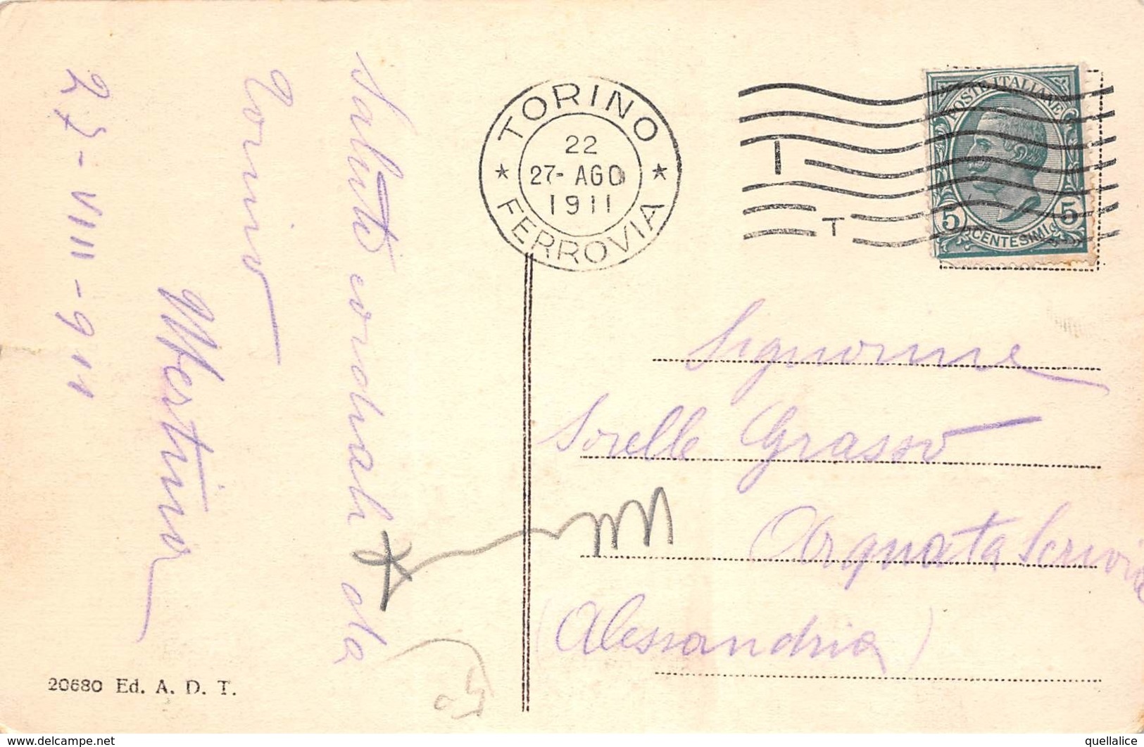 01708 "TORINO - - VALENTINO" ANIMATA, BARCA.  CART  SPED 1911 - Parchi & Giardini
