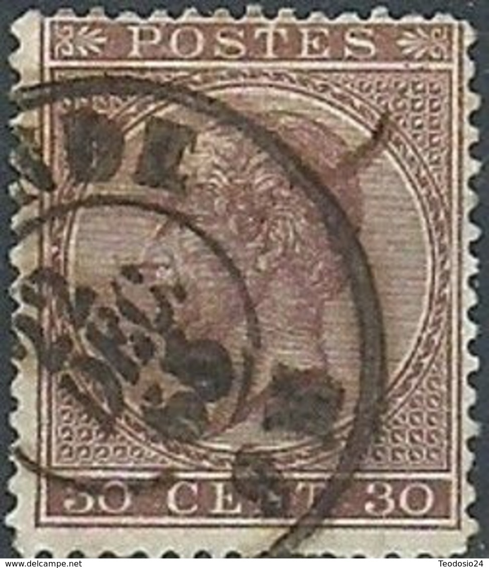 BELGICA 1867  Mi:BE 16D, Yt:BE 19 V1, Bel:BE 19A - 1865-1866 Profil Gauche