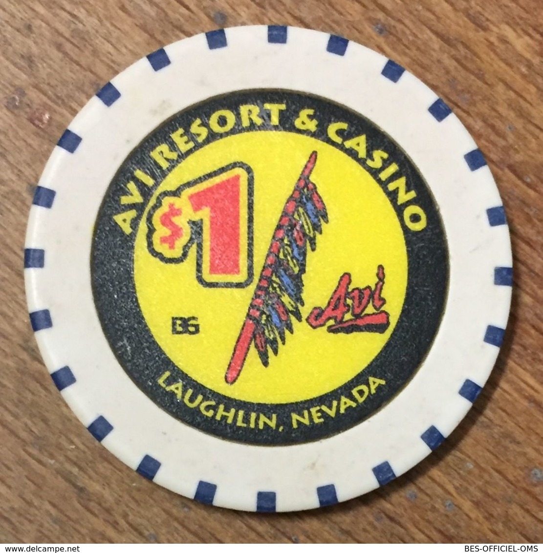 USA NEVADA LAUGHLIN AVI RESSORT INDIAN CASINO CHIP 1$ JETON TOKEN COIN - Casino