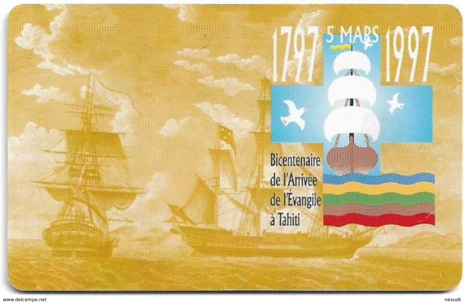 French Polynesia - OPT - Bicentenaire De L'Arrivée #2 - Gem1A Symmetr. Black, 03.1997, 30Units, 30.000ex, Used - Polynésie Française