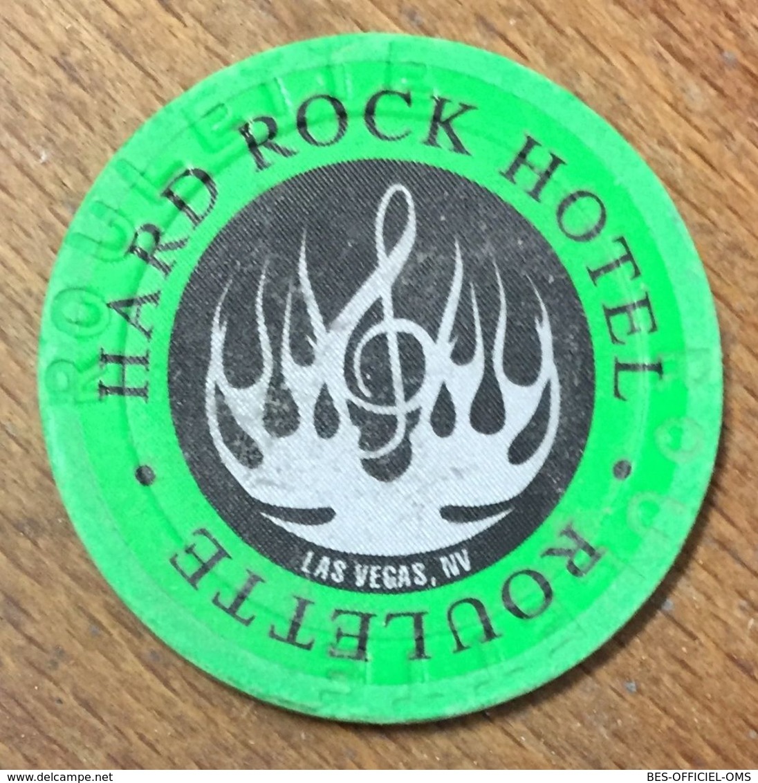 USA NEVADA LAS VEGAS HARD ROCK HOTEL CASINO CHIP ROULETTE VERT JETON TOKEN COIN - Casino