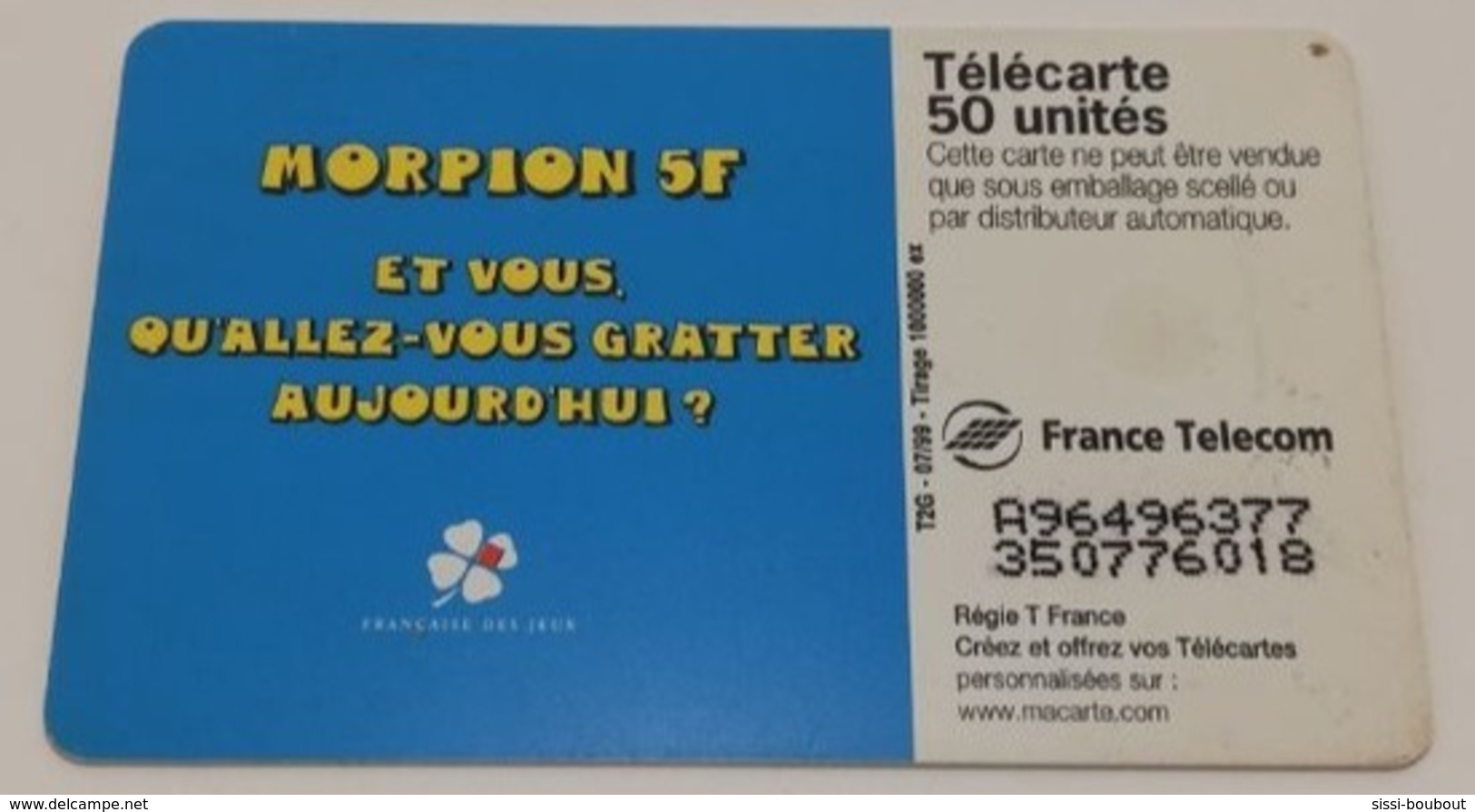 Télécarte - LA FRANCAISE DES JEUX - MORPION - Jeux