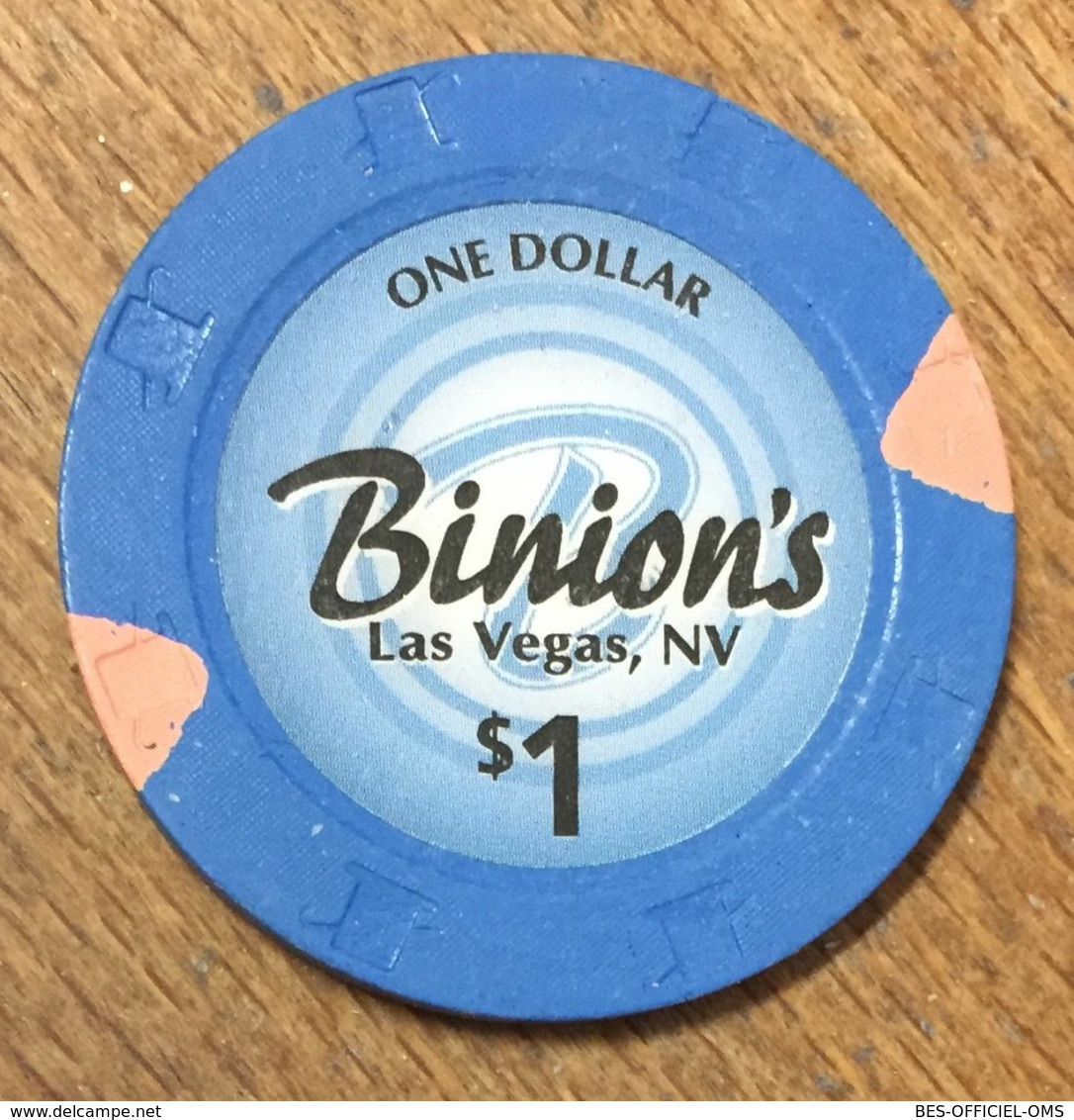 USA NEVADA LAS VEGAS BINION'S CASINO CHIP $1 JETON TOKEN COIN - Casino