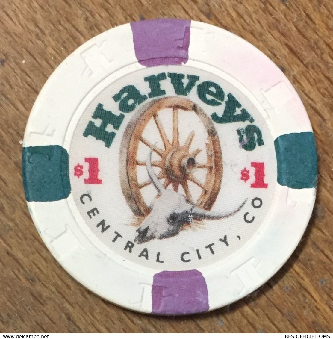 USA COLORADO CENTRAL CITY HARVEYS CASINO CHIP $ 1 JETON TOKEN COIN CLOSED FERMÉ - Casino