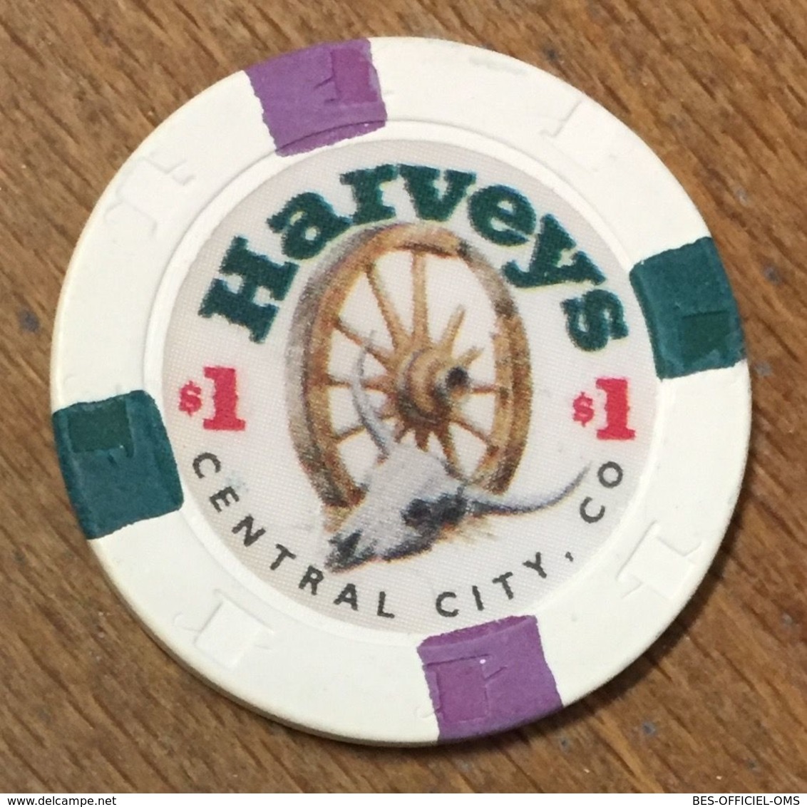 USA COLORADO CENTRAL CITY HARVEYS CASINO CHIP $ 1 JETON TOKEN COIN CLOSED FERMÉ - Casino