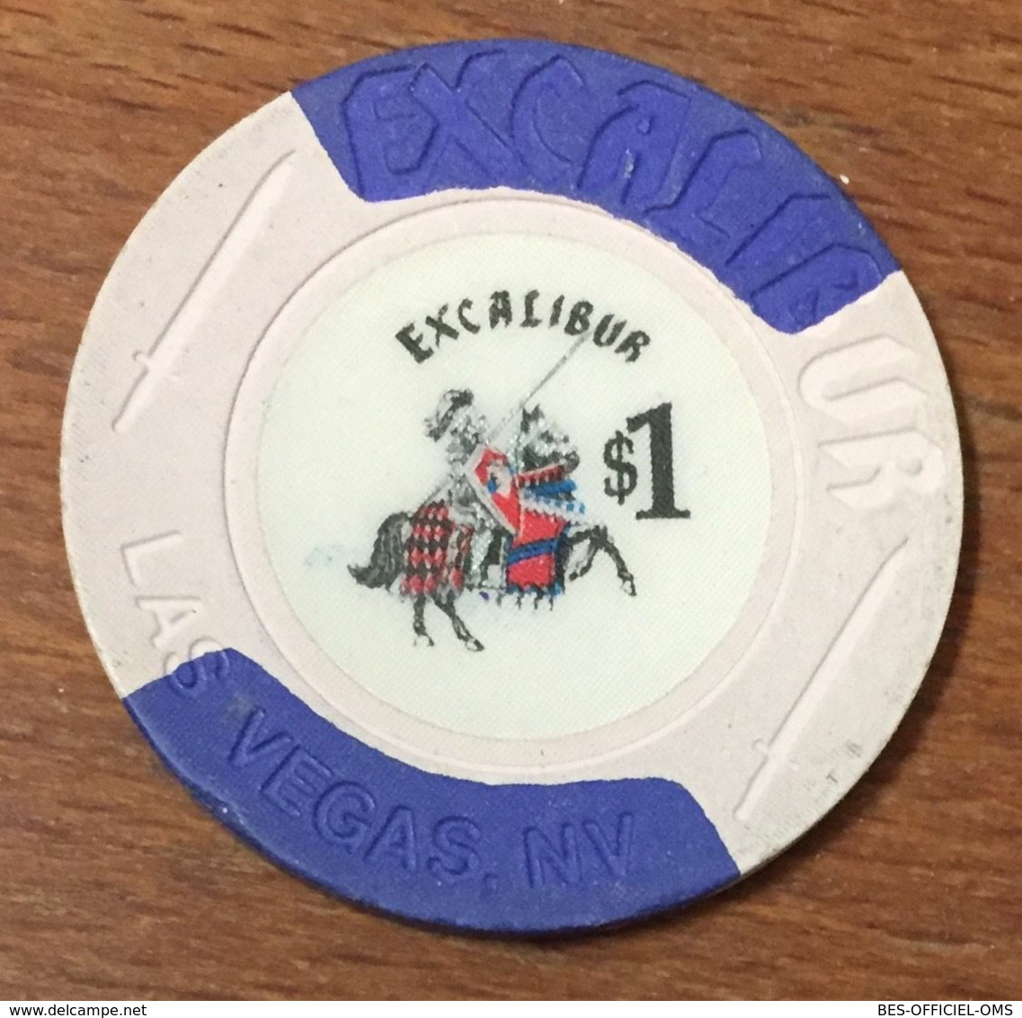 USA NEVADA LAS VEGAS EXCALIBUR CASINO CHIP $1 JETON TOKEN COIN - Casino