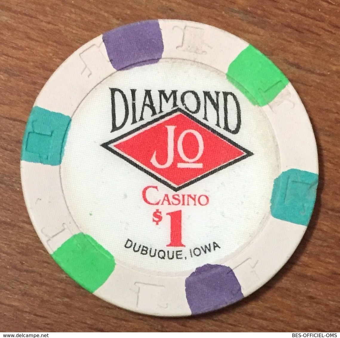 USA IOWA DUBUQUE DIAMOND JO CASINO CHIP $ 1 JETON TOKEN COIN - Casino