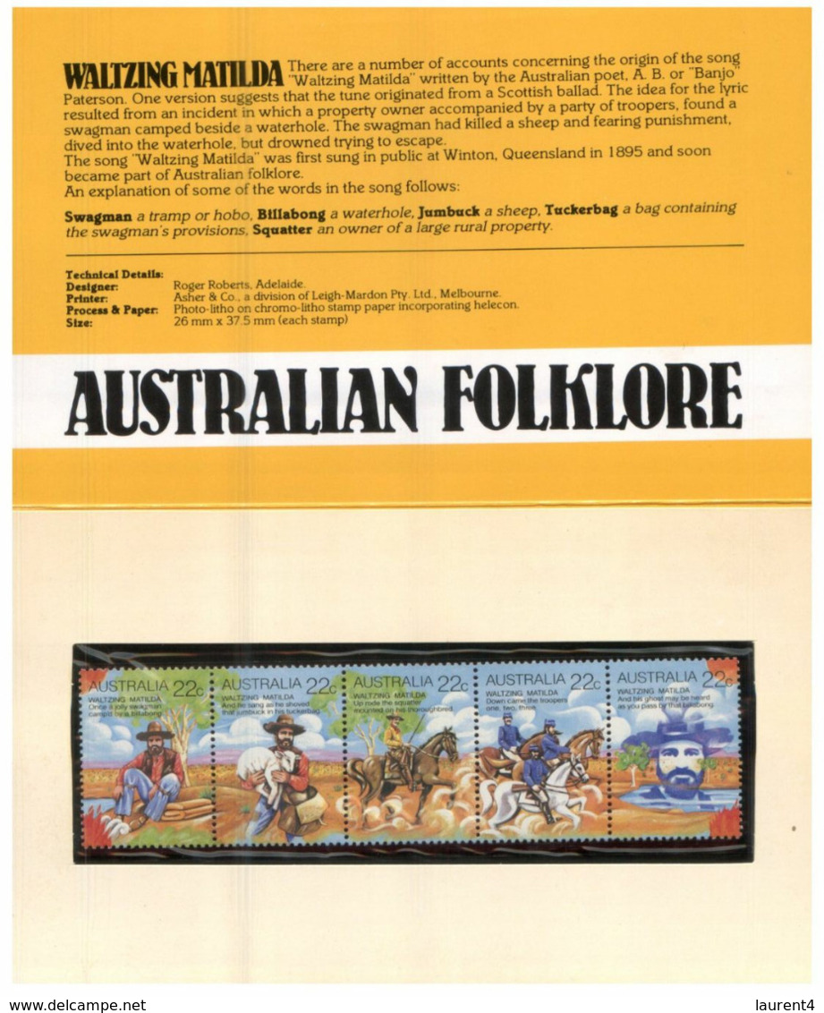 (H 22) Australia - Stamp Booklet - Folklore Strip Of 5 Stamps - Presentation Packs