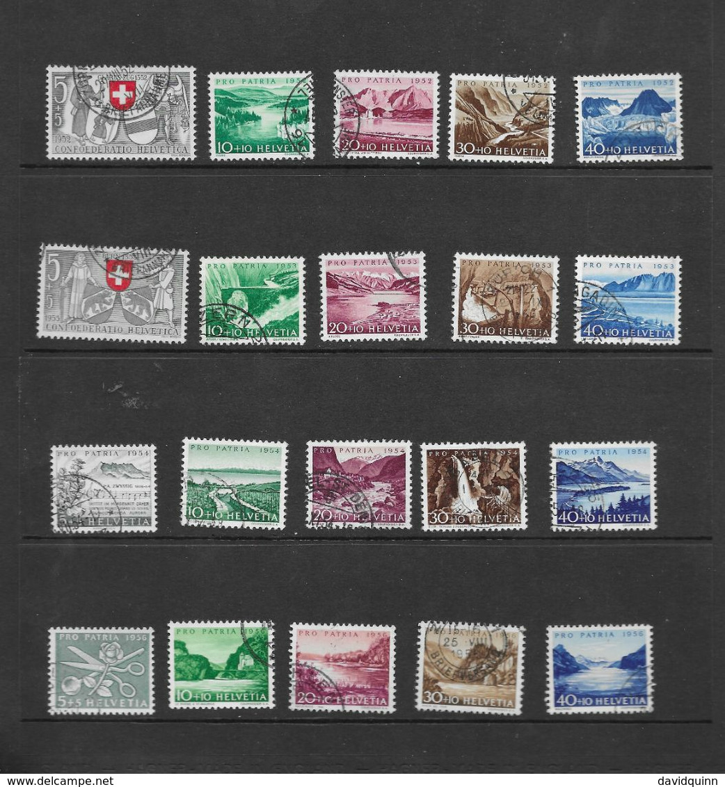 SWITZERLAND SMALL GROUP OF PRO PATRIA ISSUES FROM 1950's Fine Used - Sonstige & Ohne Zuordnung