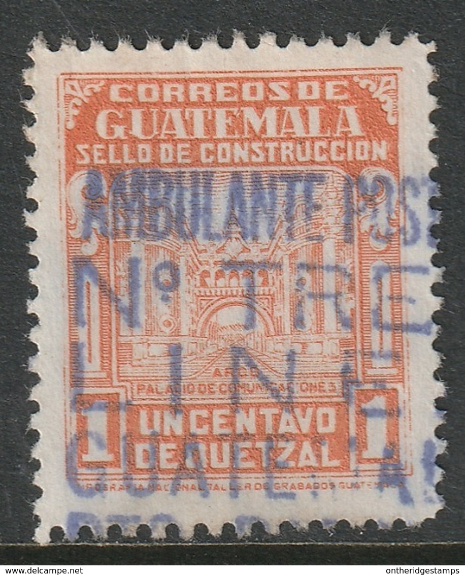 Guatemala 1945 Sc RA22  Postal Tax Used Train RPO Cancel - Guatemala