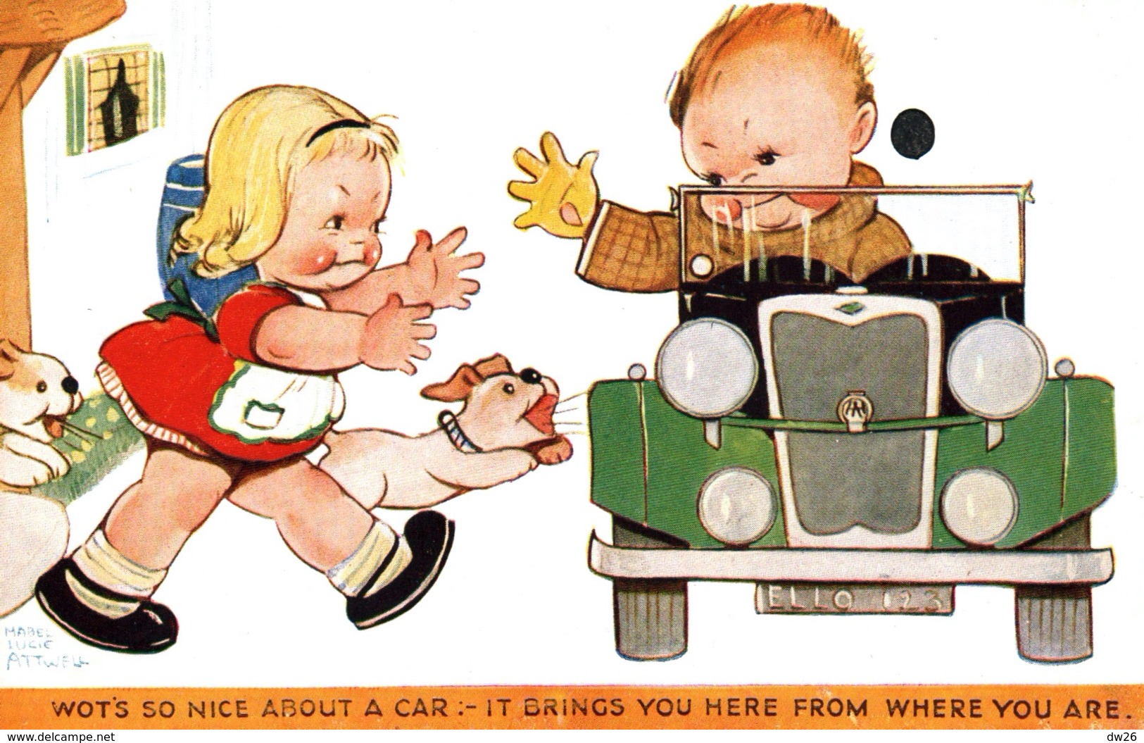 Illustration Mabel Lucie Atwell: Enfants Et L'automobile: Wot's So Nice About Car: It Brings You Here From Where You Are - Attwell, M. L.