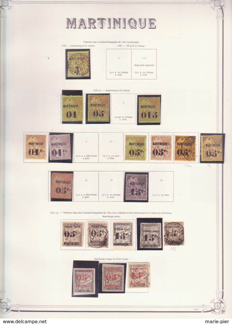 Timbres Martinique Du N° 1 Au N° 242 + PA + Taxe - Other & Unclassified