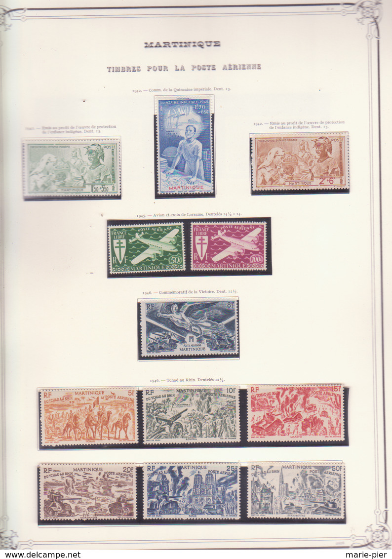 Timbres Martinique Du N° 1 Au N° 242 + PA + Taxe - Other & Unclassified