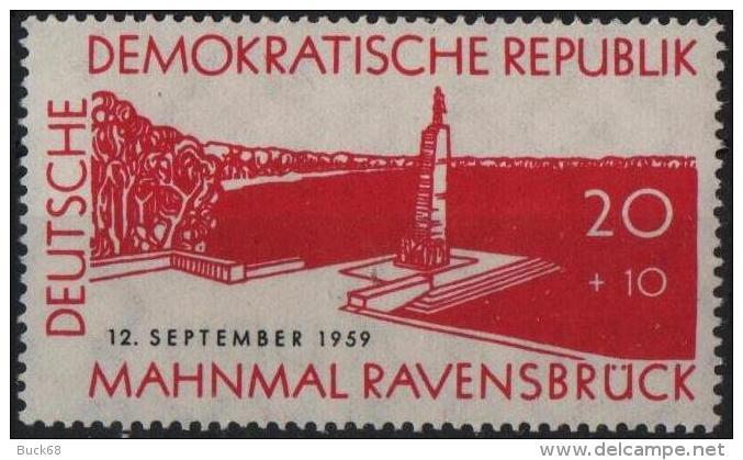 DDR RDA ALLEMAGNE DEMOCRATIQUE 435 ** MNH Camp Concentration RAVENSBRÜCK Avec Surcharge Date 1959 - Nuovi