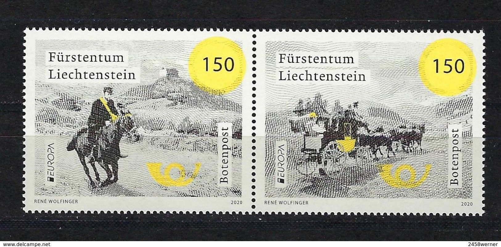 Liechtenstein 2020, Nr. 1971-72, Europa CEPT, Historische Postrouten Postfrisch Mnh ** - Neufs