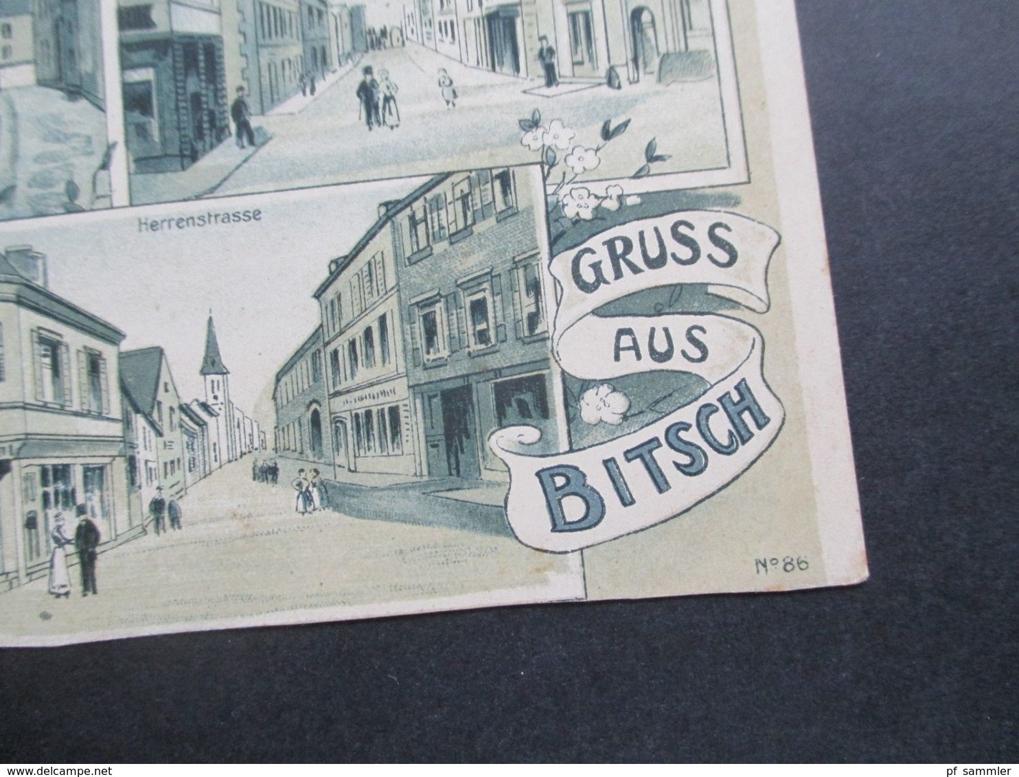 DR 1910 Elsass Mehrbildkarte Gruss Aus Bitsch Strassburger Tor, Saargemünder Strasse, Herrenstrasse Und Kirche - Souvenir De...