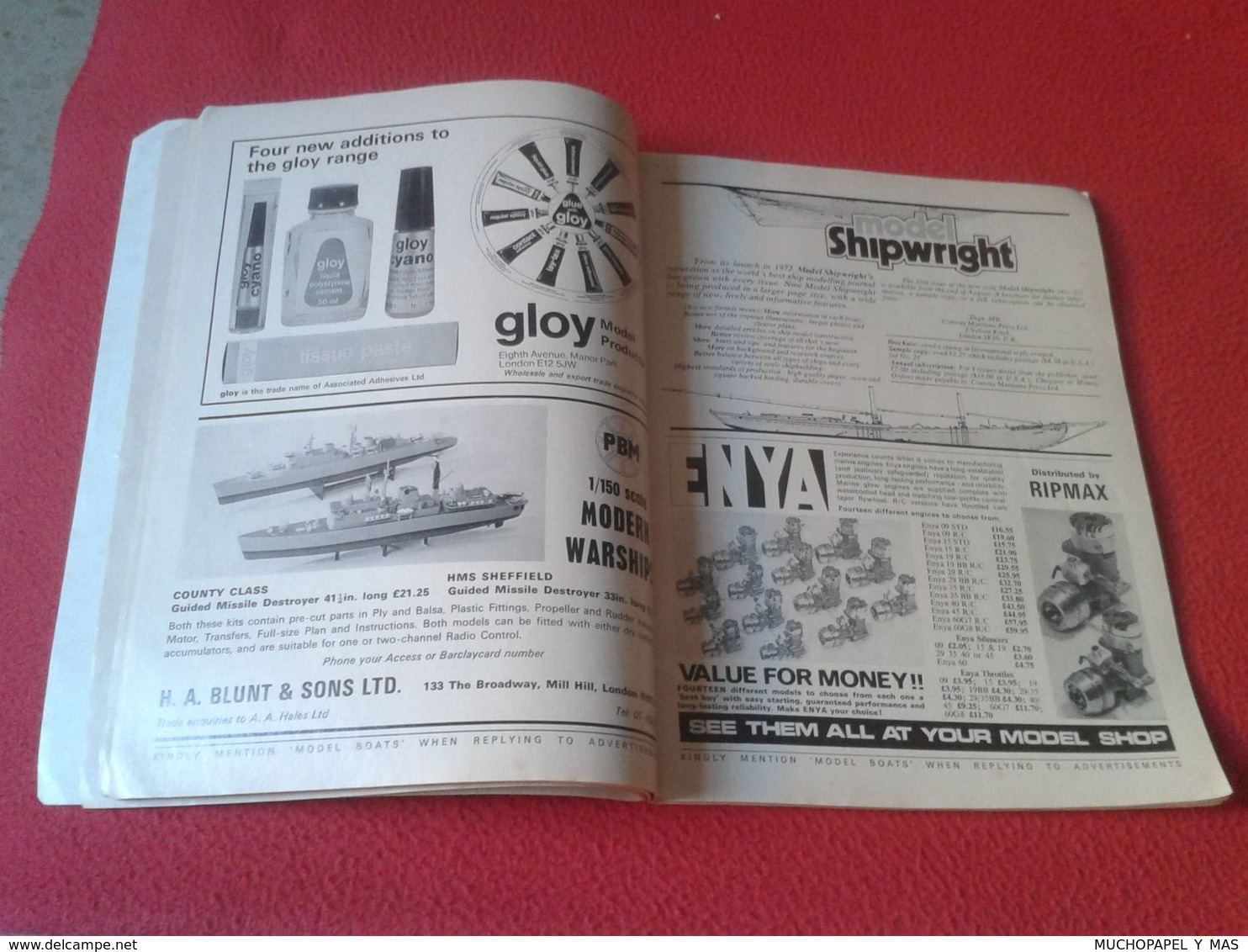 MAGAZINE REVISTA MODEL BOATS AGOSTO 1977 AUGUST VOLUME 27 Nº NUMBER 318 HOBBY MAP SHIPS BARCOS...VER, USA ? CANADA ? ...