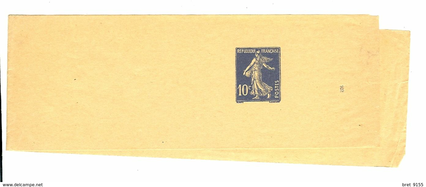 ENTIER POSTAL TYPE SEMEUSE 10C NON OBLITERE BANDE POUR JOURNAUX NUMERO SUR LA BANDE 932 - Streifbänder