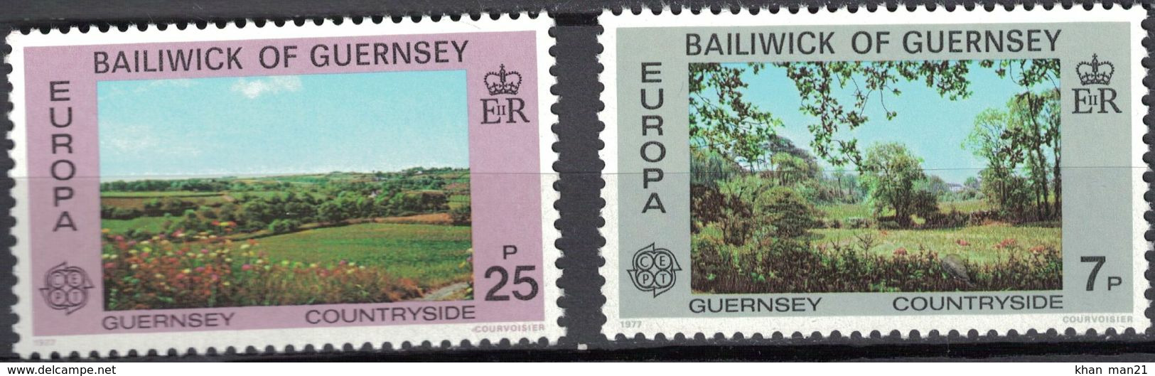 Guernsey, 1977, SG 151-52, Mi. 147-48, Y&T 142-43, Sc. 147-48, Europa, MNH - 1977