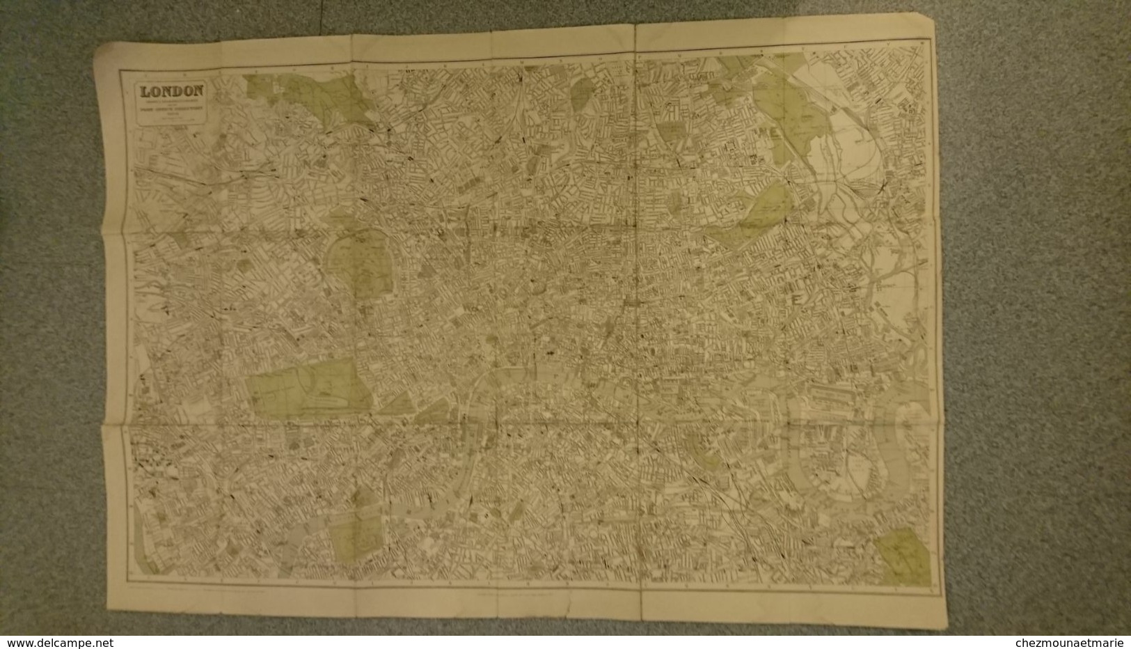 1909 LONDRES - CARTE PLAN LONDON POST OFFICE DIRECTORY 180*76 CM - Landkarten