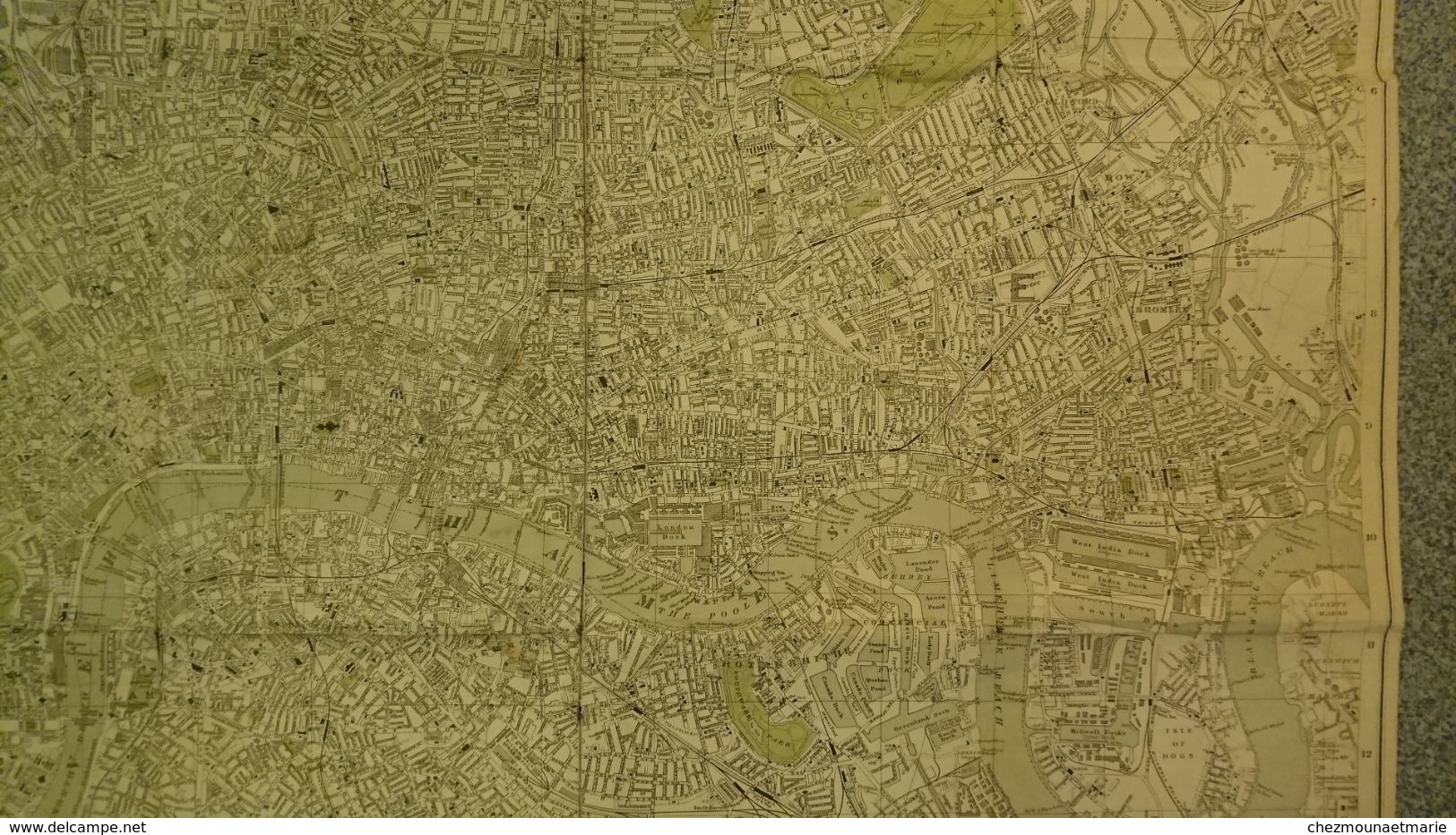 1909 LONDRES - CARTE PLAN LONDON POST OFFICE DIRECTORY 180*76 CM - Landkarten