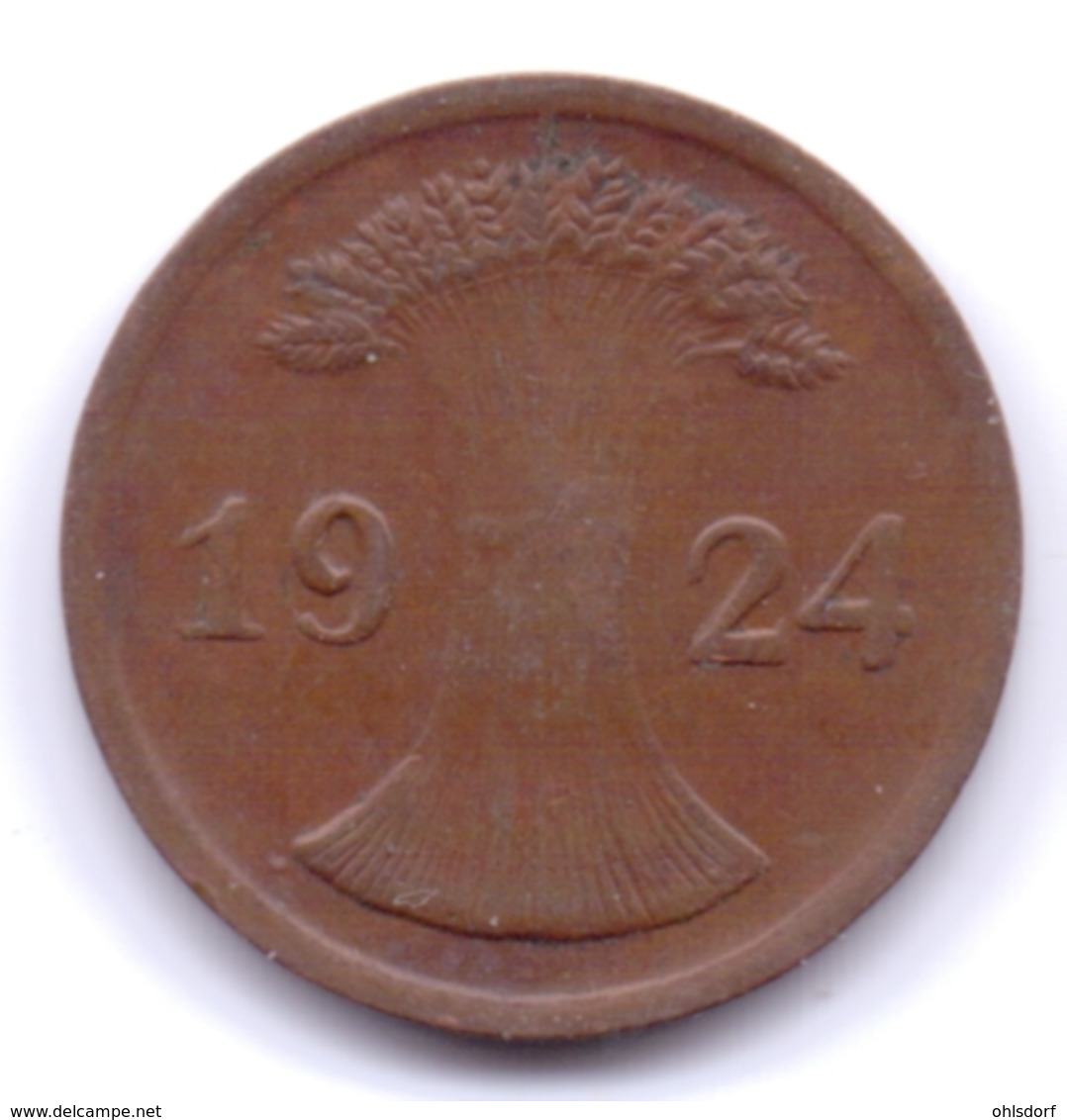 DEUTSCHES REICH 1924 D: 2 Rentenpfennig, KM 31 - 2 Rentenpfennig & 2 Reichspfennig