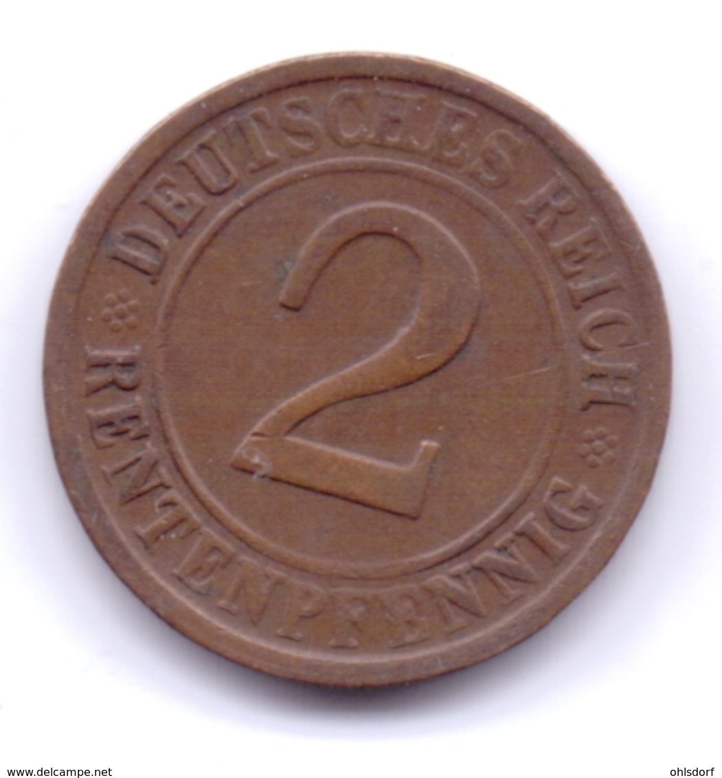 DEUTSCHES REICH 1924 D: 2 Rentenpfennig, KM 31 - 2 Rentenpfennig & 2 Reichspfennig