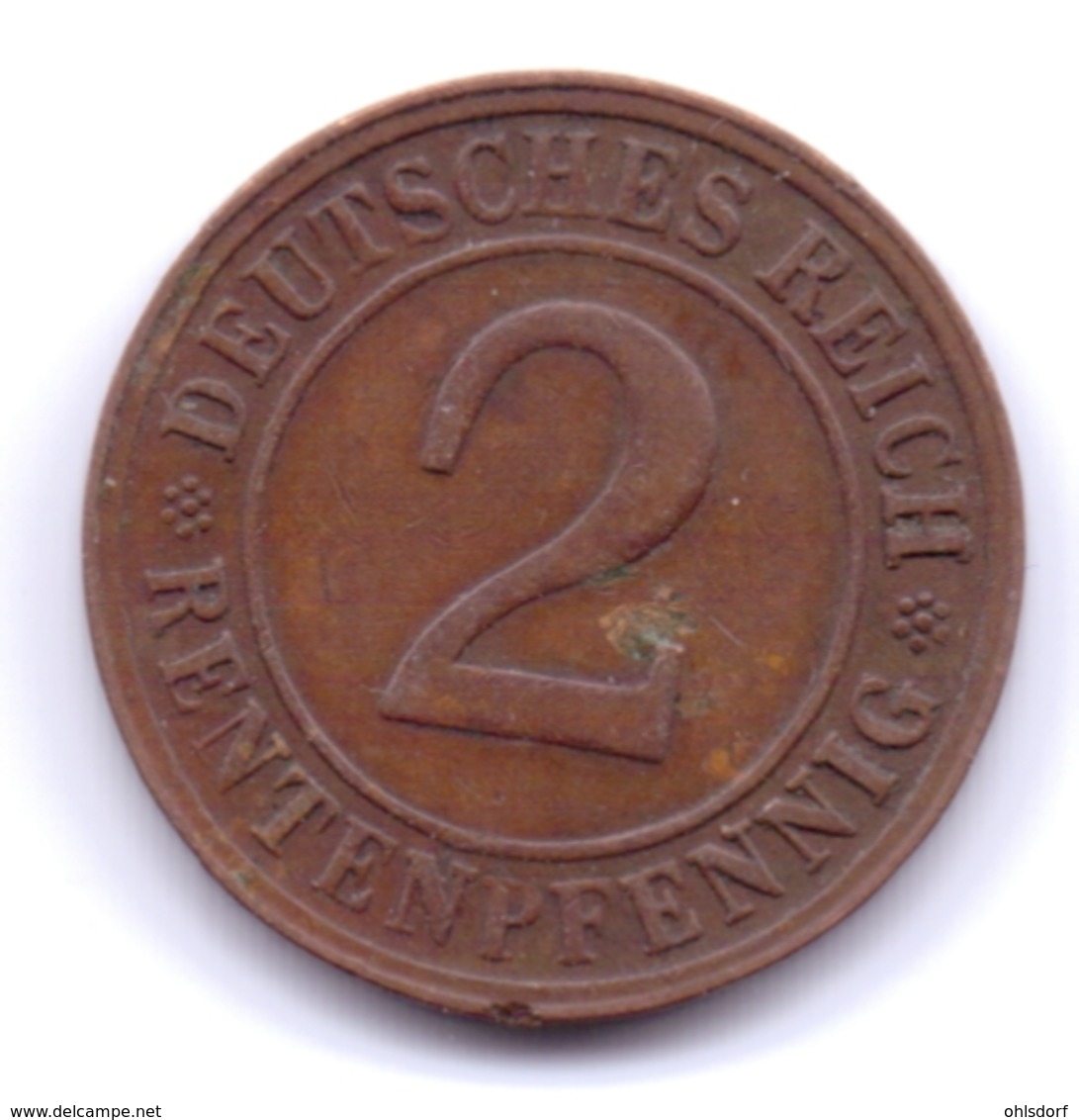 DEUTSCHES REICH 1923 D: 2 Rentenpfennig, KM 31 - 2 Rentenpfennig & 2 Reichspfennig