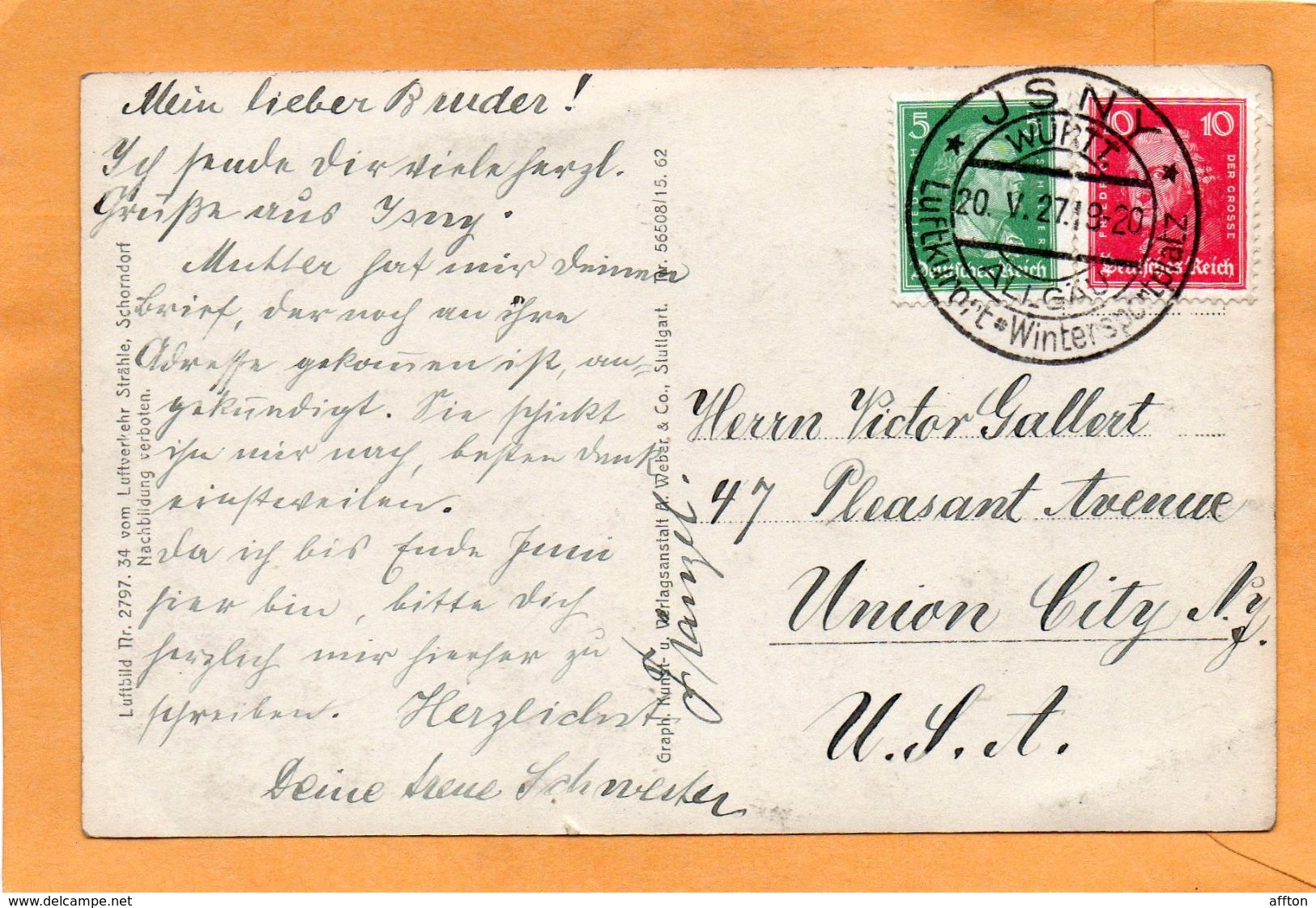 Ueberruh Isny Im Allgau Germany 1927  Postcard - Isny